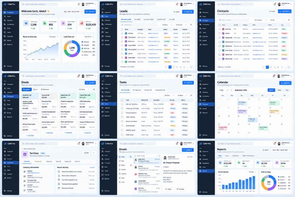 CRM Pro all modules overview