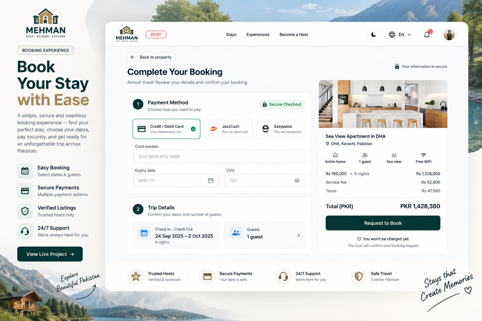 Mehman booking checkout
