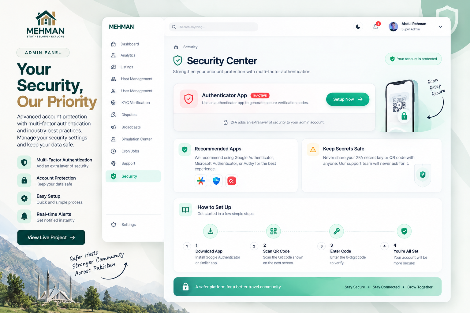 Mehman admin security center